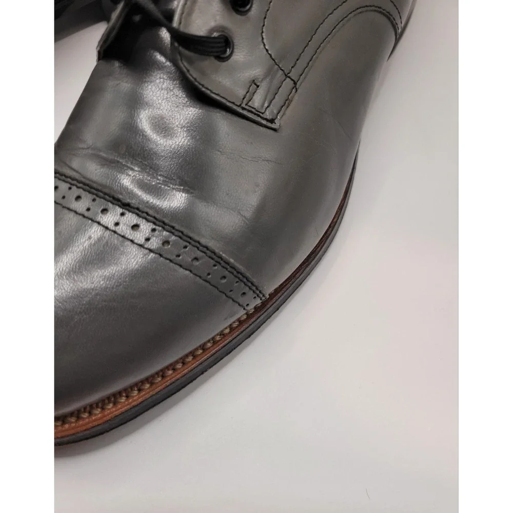 Stacy Adams Madison 00012 Grey Leather Cap Toe Oxfords Dress Shoes Men's 9.5 D